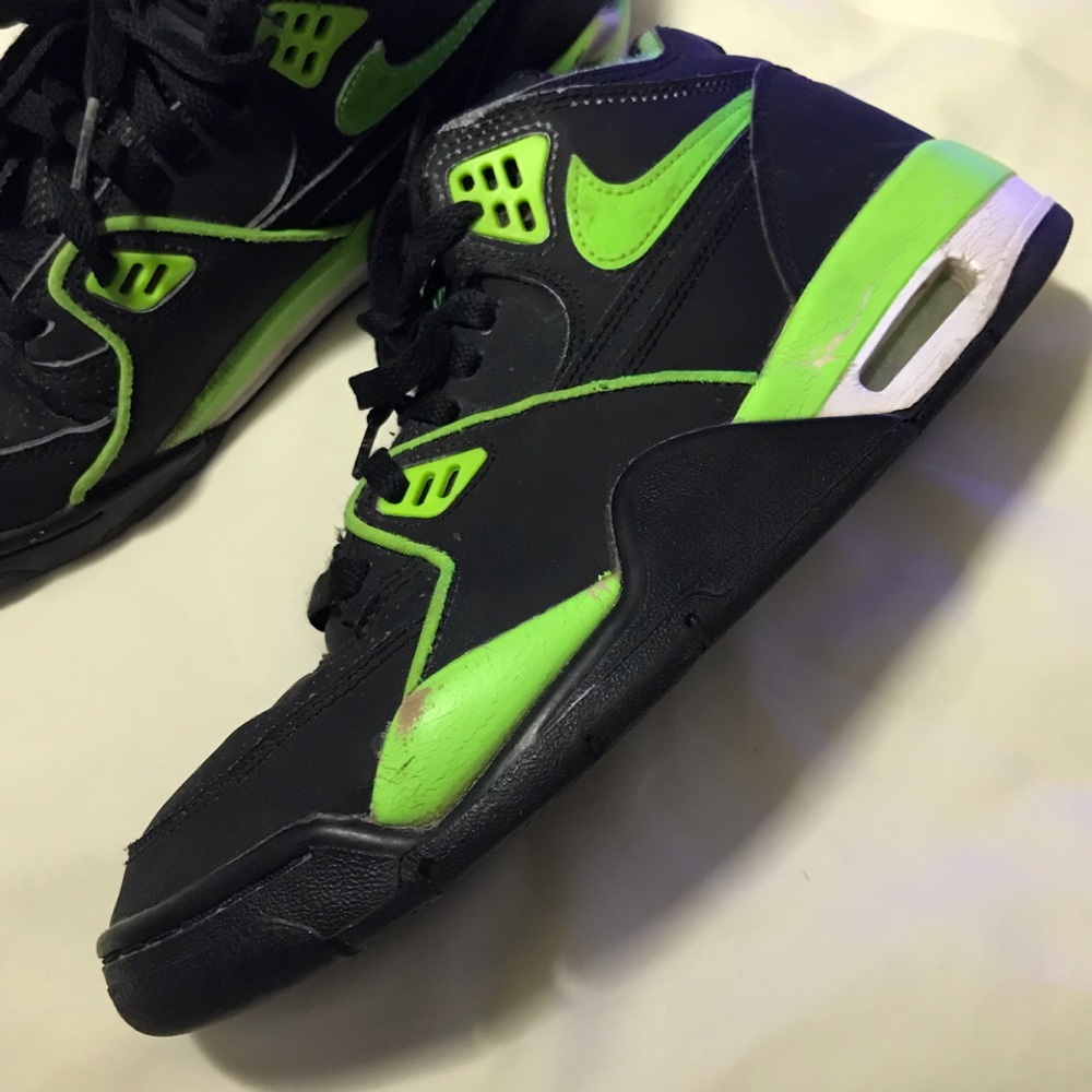 Nike Air Flight. Green on black in Used Condition